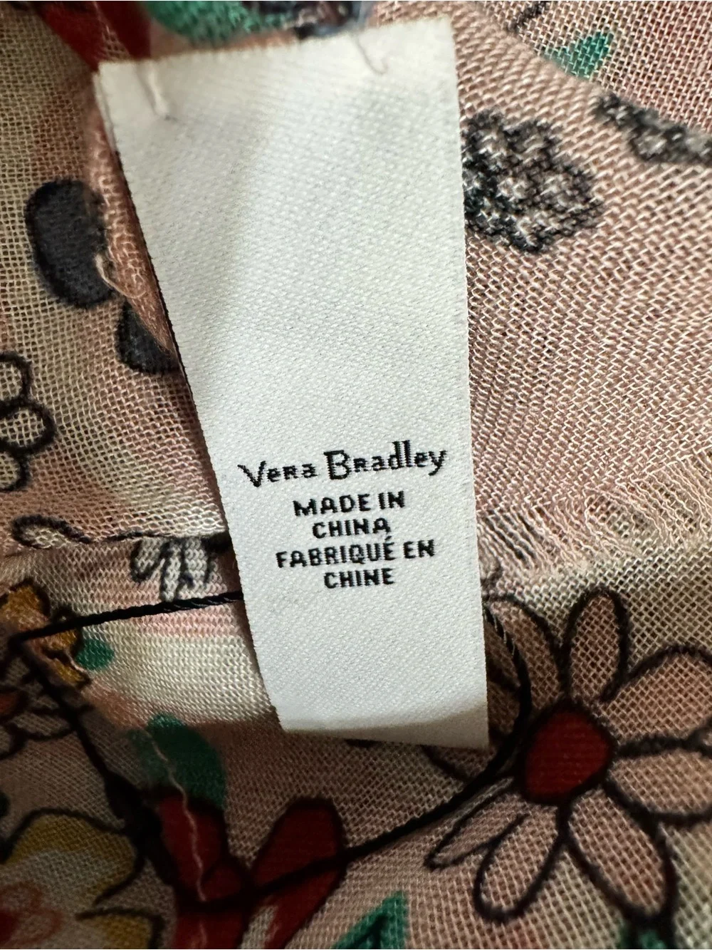 Vera Bradley Pretty Posies Scarf Pink New Cottage Floral Prairie